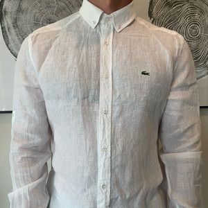 100% linen button down shirt Lacoste